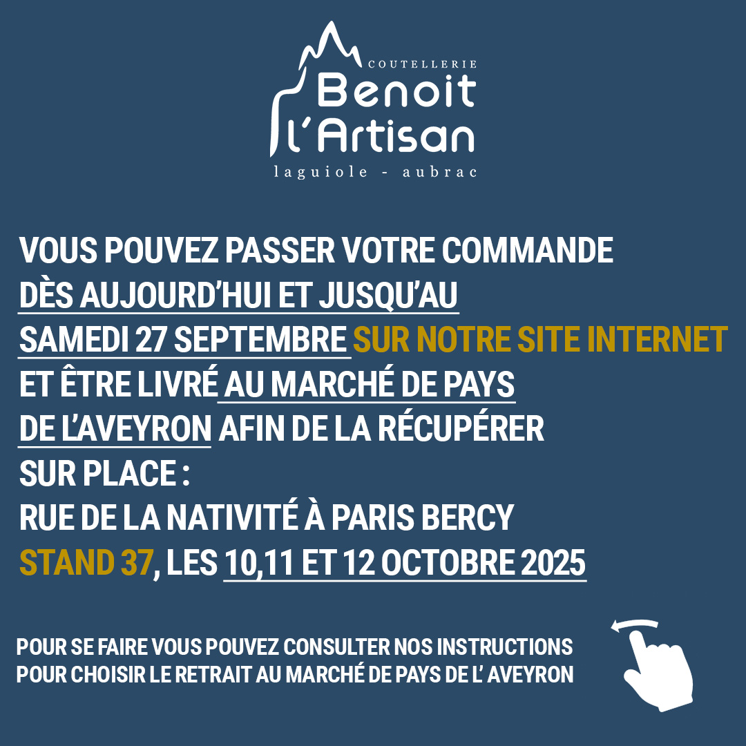 Etape 1 pour le retrait au Marché de Pays de l'Aveyron 2025