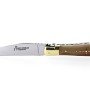 Laguiole pliant avec tire-bouchon, 12 cm, manche en corne massive blonde, mitres laiton