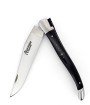 Laguiole pliant 13cm, manche en corne de vache Aubrac, mitres inox brossées