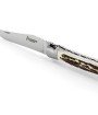 Laguiole pliant 13cm, manche en bois de cerf, mitres inox brossées