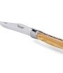 Laguiole pliant 13cm, manche en olivier, mitres inox brossées