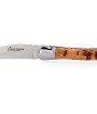 Laguiole pliant 13cm, manche en genévrier, mitres inox brossées