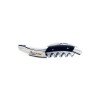 Sommelier Laguiole, manche en corne massive noire, mitres inox polies