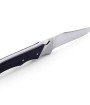 Laguiole Tribal pliant 12 cm, platines lisses, manche en ébène, mitres inox brossées