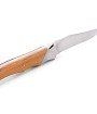 Laguiole Tribal pliant 12 cm, platines lisses, manche en genévrier, mitres inox brossées