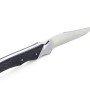 Laguiole Tribal pliant 12 cm, platines lisses, manche en fibre de carbone, mitres inox brossées