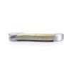 Laguiole Tribal pliant 10 cm, platines lisses, manche en corne de vache Aubrac, mitres inox brossées