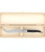 Couteau à fromage Laguiole, manche en ébène, mitres inox brossées