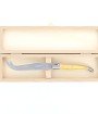 Couteau à fromage Laguiole, manche en buis, mitres inox brossées