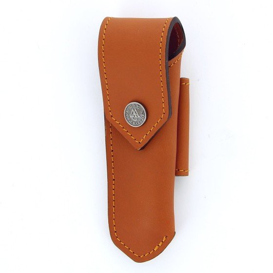 Etui en cuir doublé marron clair, pour couteau Laguiole avec manche de 11 cm et 12 cm