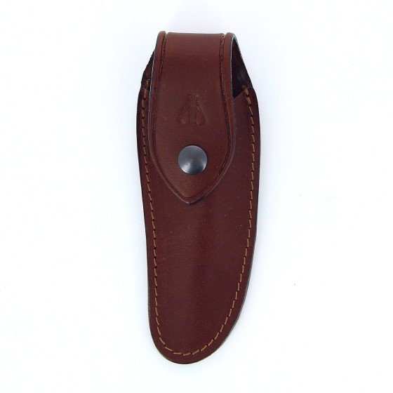 Etui en cuir marron foncé, pour couteau Laguiole avec manche de 13 cm