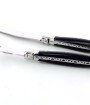 Service à fromage Laguiole, manche en corne massive noire, mitres inox polies