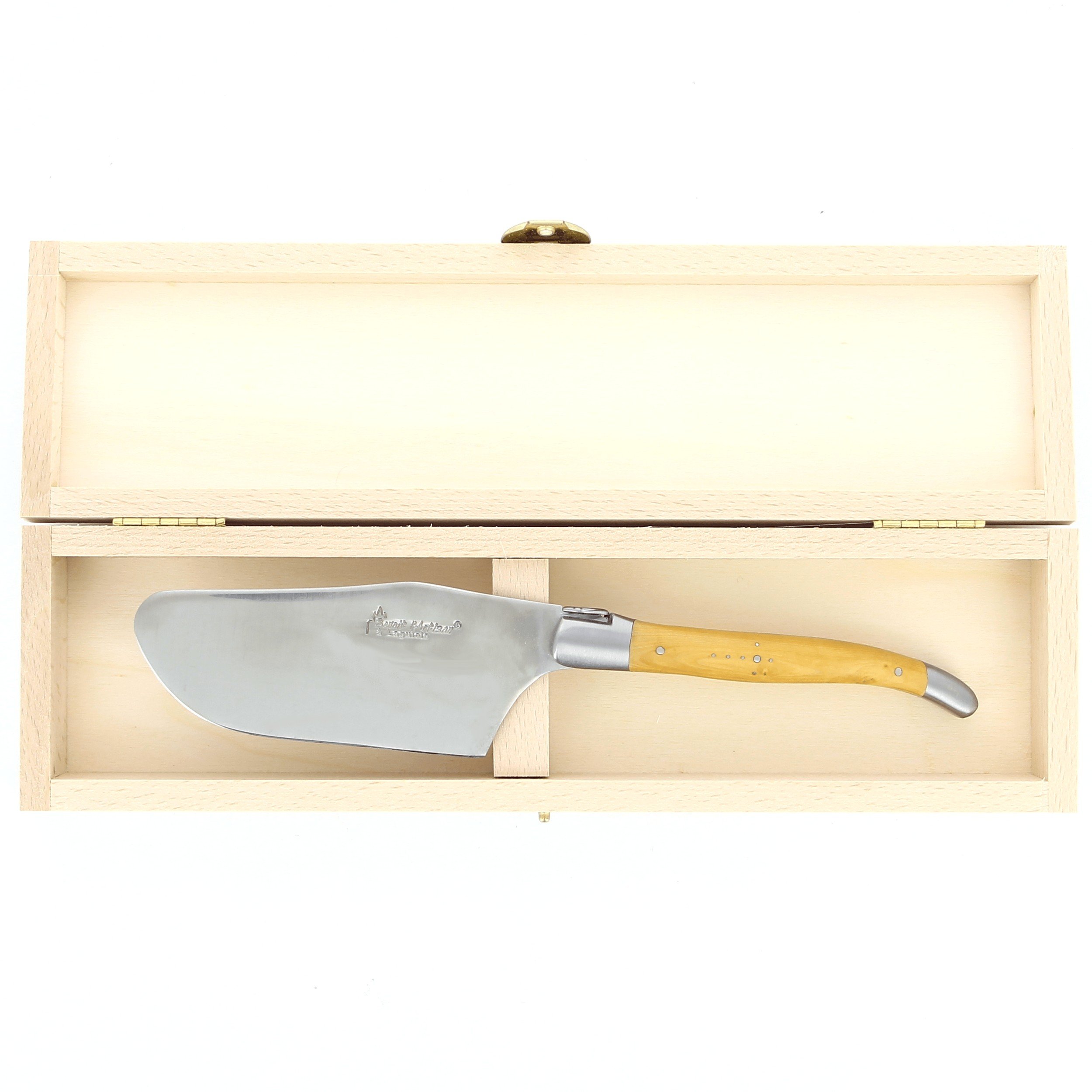 Pelle à tarte Laguiole, manche en buis, mitres inox brossées