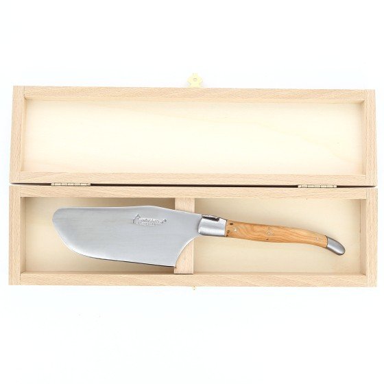 Pelle à tarte de Laguiole, manche en genévrier, mitres inox brossées