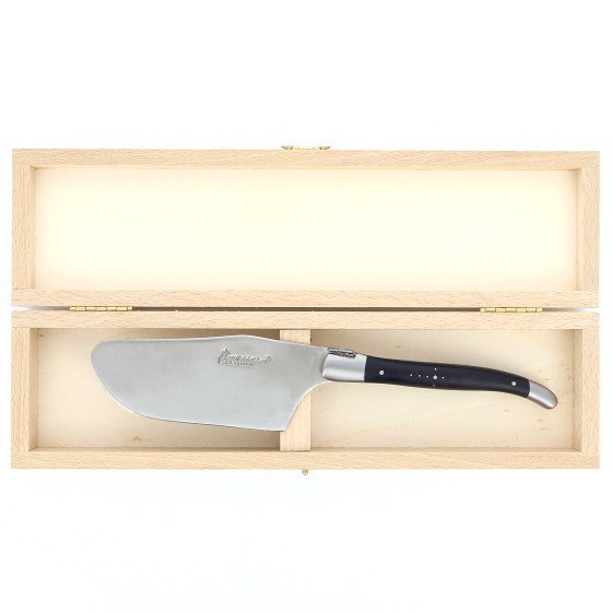 Pelle à tarte de Laguiole, manche en ébène, mitres inox brossées