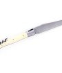 Couteau Laguiole pliant avec tire-bouchon, doubles platines, 12 cm, manche en os, mitres inox brossées