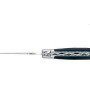 Laguiole pliant doubles platines, 12 cm, manche en fibre de carbone, intercalaires verts, mitres inox brossées