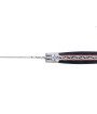 Laguiole pliant doubles platines, 12 cm, manche en fibre de carbone, intercalaires rouges, mitres inox brossées