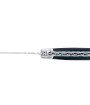 Laguiole pliant doubles platines, 13 cm, manche en fibre de carbone, intercalaires verts, mitres inox brossées