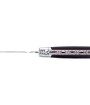 Laguiole pliant doubles platines, 13 cm, manche en fibre de carbone, intercalaires rouges, mitres inox brossées