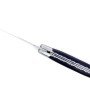 Laguiole pliant doubles platines, 13 cm, manche en fibre de carbone, intercalaires bleus, mitres inox brossées