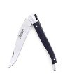 Laguiole pliant 13cm, manche en fibre de carbone, intercalaires bleus, mitres inox brossées