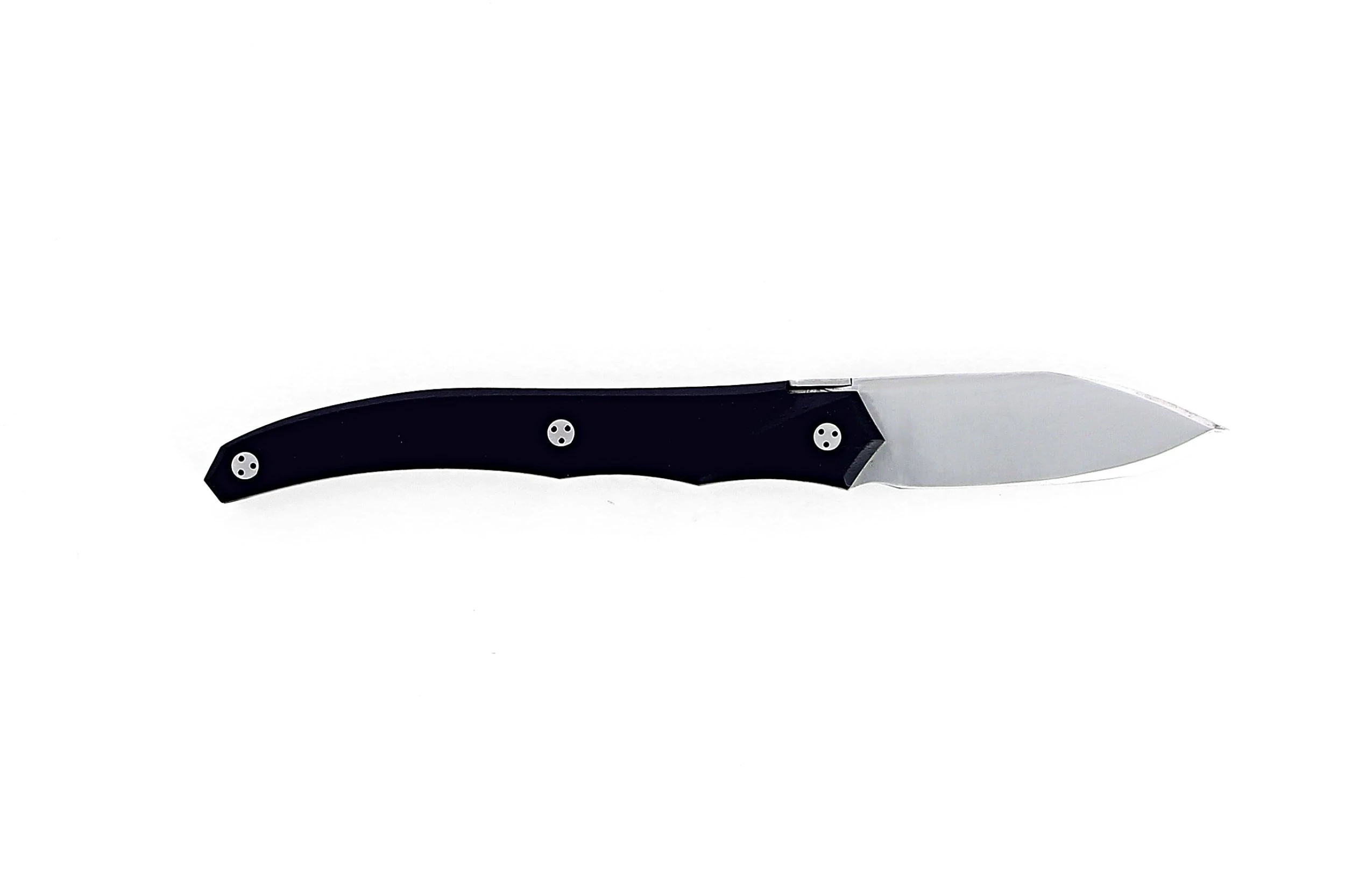 Couteau à huitre de Laguiole Tribal, plein manche en ébène, platines inox