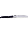 Laguiole pliant 10 cm, manche en corne massive noire, mitres inox brossé