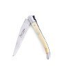 Laguiole pliant 10 cm, manche en corne massive blonde, mitres inox brossé