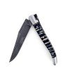 Couteau de Laguiole pliant 12 cm, manche en molaire de mammouth bleue, mitres inox brossées, lame Damas carbone torsadée