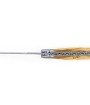 Couteau de Laguiole pliant doubles platines, 12 cm, manche en olivier, mitres inox brossées, lame brute de forge