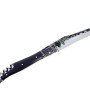 Couteau de Laguiole pliant avec tire-bouchon, 12 cm, manche en fibre de carbone, mitres martelées, lame brute de forge