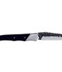 Couteau de Laguiole Tribal pliant 12 cm, platines guillochées, manche en ébène, mitres inox brossées, lame brute de forge