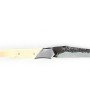 Couteau de Laguiole Tribal pliant 12 cm, platines guillochées, manche en ivoire de phacohère, mitres inox brossées, lame brute de forge