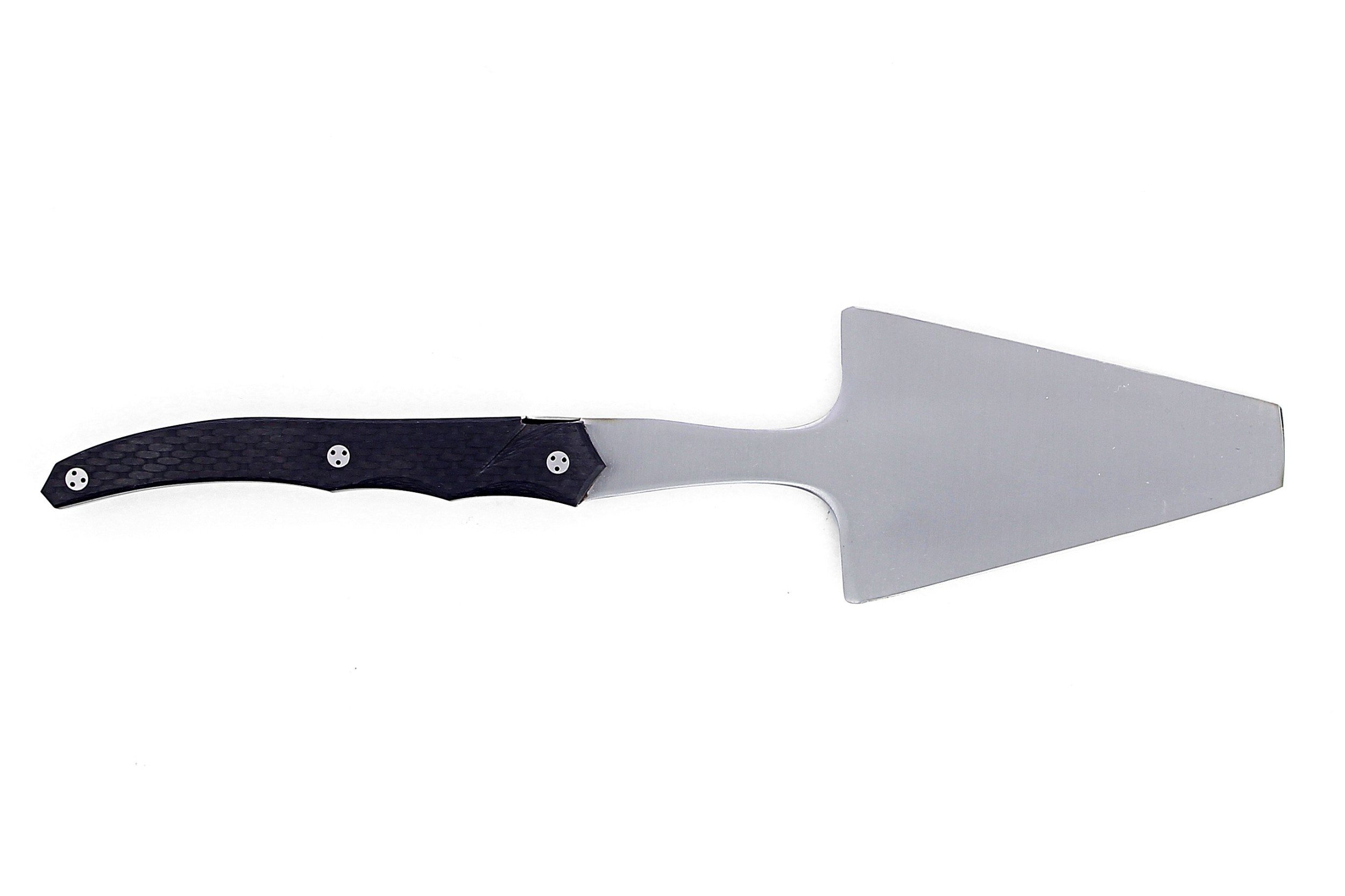 Pelle à tarte de Laguiole Tribal, plein manche en fibre de carbone, platines inox