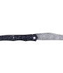 Couteau de Laguiole Tribal pliant 10 cm, platines guillochées, plein manche en fibre de carbone pailletée argentée, lame Damas inoxydable