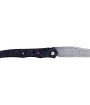 Couteau de Laguiole Tribal pliant 10 cm, platines guillochées, plein manche en fibre de carbone pailletée cuivrée, lame Damas inoxydable
