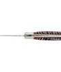 Laguiole 12 cm Abeille Forgée Double Platine manche en molaire de mammouth deux mitres inox et platines laiton lame damas carbone explosion
