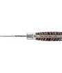 Laguiole 12 cm Abeille Forgée Double Platine manche en molaire de mammouth deux mitres inox et platines laiton lame damas carbone explosion