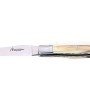 Laguiole pliant doubles platines, 12 cm, manche en corne massive blonde, mitres inox brossé