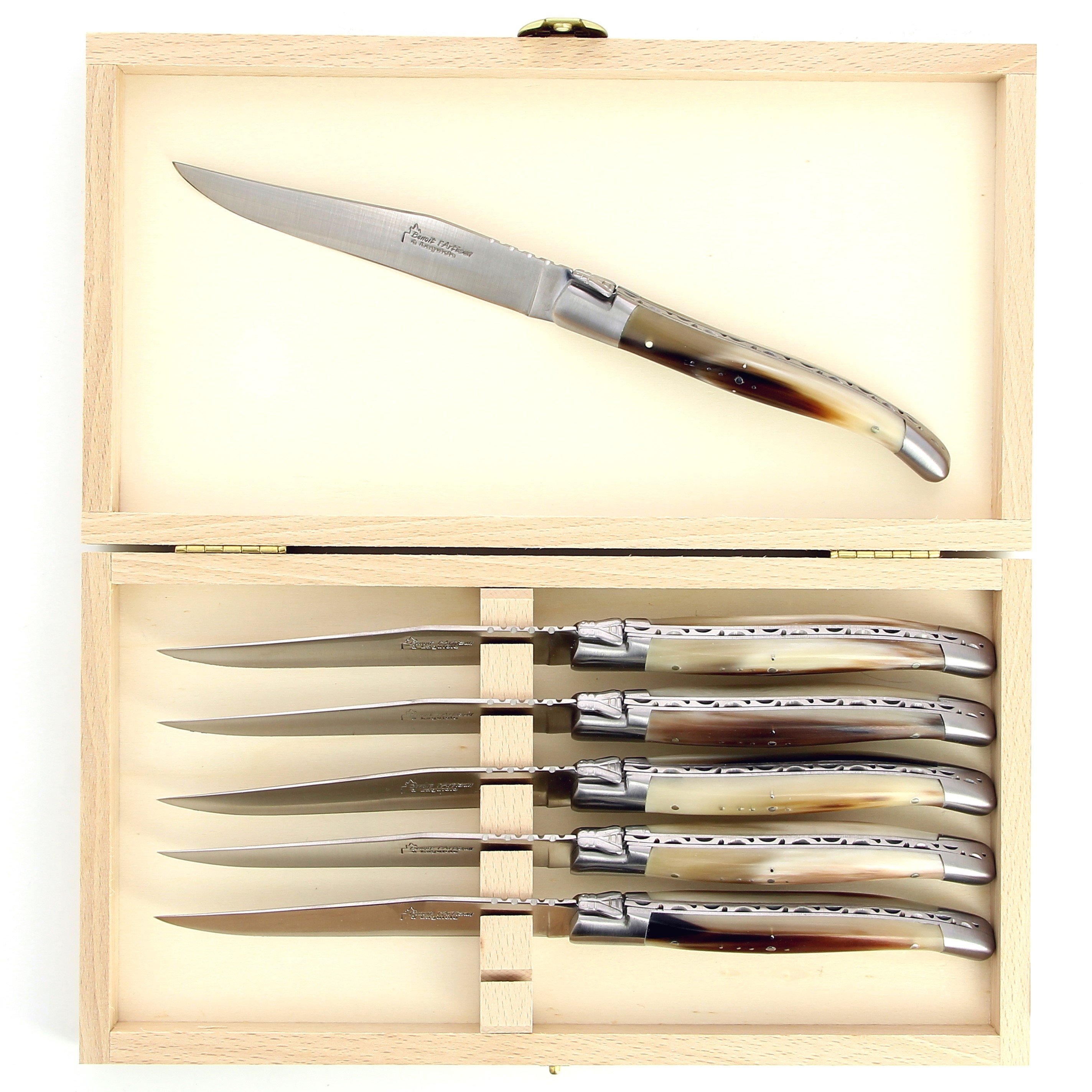Coffret De 6 Couteaux Laguiole De Table – Inox Et Gris – Occasion