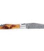 Couteau Laguiole pliant 12 cm Abeille Forgée Double Platine manche en bois de genévrier avec tire-bouchon et lame damas carbone to