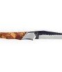 Laguiole Tribal 12 cm Abeille Forgée manche en bois de bouleau platines guillochées lame brut de forge