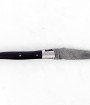 Laguiole 12 cm Abeille Forgée Double Platine manche en bois de ébène et deux mitres inox lame damas inox