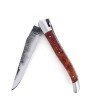 Laguiole 12 cm Abeille Forgée Double Platine manche en loupe d'Amboine stabilisée lame brute de forge