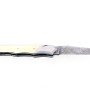 Laguiole Tribal 12 cm Abeille Forgée manche en défense de mammouth et deux mitres inox platines guillochées lame damas inox