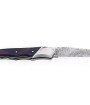 Laguiole Tribal 12 cm Abeille Forgée manche en bois de noyer et deux mitres inox platines guillochées lame damas inox