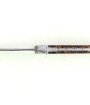 Laguiole Tribal 12 cm Abeille Forgée manche en loupe d'Amboine et deux mitres inox platines guillochées lame damas carbone torsadé