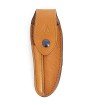 Etui en cuir marron clair avec fusil tête inox, pour couteau Laguiole avec manche de 11 cm et 12 cm
