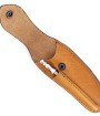 Etui en cuir marron clair avec fusil tête inox, pour couteau Laguiole avec manche de 11 cm et 12 cm